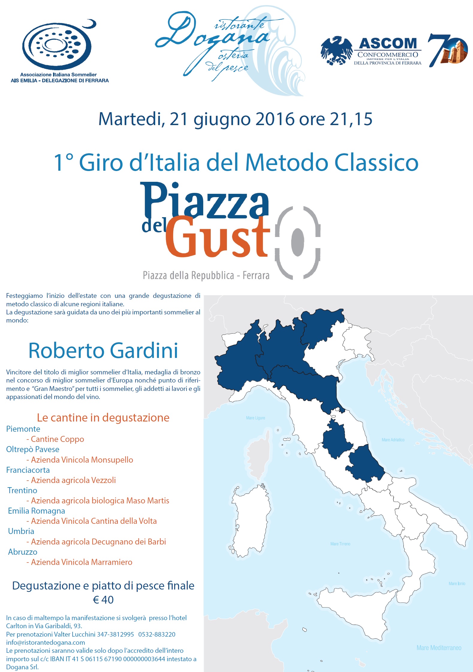 Giro ditalia del metodo classico degustazione